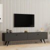 Έπιπλο τηλεόρασης Jate pakoworld σε ανθρακί απόχρωση 160x25x40εκ