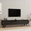 Έπιπλο τηλεόρασης Jate pakoworld σε ανθρακί απόχρωση 160x25x40εκ
