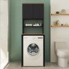 Έπιπλο πλυντηρίου Rano pakoworld ανθρακί-καρυδί 65x60x184εκ