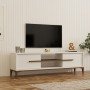 Έπιπλο τηλεόρασης Eslem pakoworld λευκό με καρυδί 160x34,6x48,1εκ