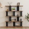 Βιβλιοθήκη Ratu pakoworld ανθρακί με oak 120x24,6x141εκ Βιβλιοθήκη Ratu pakoworld ανθρακί με oak 120x24,6x141εκ