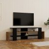 Έπιπλο τηλεόρασης Lenour pakoworld sonoma με μαύρο 150x35x45εκ Έπιπλο τηλεόρασης Lenour pakoworld sonoma με μαύρο 150x35x45εκ