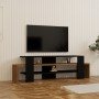 Έπιπλο τηλεόρασης Lenour pakoworld sonoma με μαύρο 150x35x45εκ