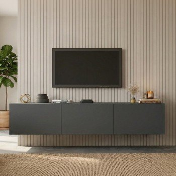 Έπιπλο τηλεόρασης επιτοίχιο Felita pakoworld ανθρακί 150x31,4x30εκ