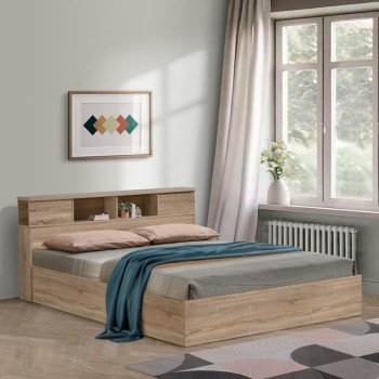 Κρεβάτι διπλό OLYMPUS pakoworld σε sonoma απόχρωση 160x200εκ Κρεβάτι διπλό OLYMPUS pakoworld σε sonoma απόχρωση 160x200εκ