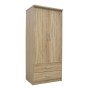 Ντουλάπα ρούχων δίφυλλη OLYMPUS pakoworld σε sonoma απόχρωση 81x57x183εκ