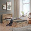 Κρεβάτι Olympus pakoworld με συρτάρι σε sonoma απόχρωση 100x200εκ