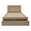 Κρεβάτι Olympus pakoworld με συρτάρι σε sonoma απόχρωση 120x200εκ