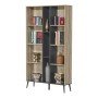 Βιβλιοθήκη Zezan pakoworld σε sonoma-ανθρακί απόχρωση 114x30x200.5εκ