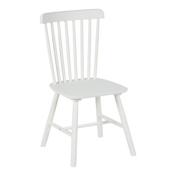 Καρέκλα Melia pakoworld rubberwood σε λευκή απόχρωση 45x51x87εκ