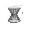 Τραπέζι Mabil pakoworld rattan φυσικό-γυαλί Φ50x55εκ
