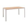 Τραπέζι Nares pakoworld αλουμίνιο λευκό-plywood φυσικό 140x80x72.5εκ