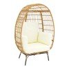 Πολυθρόνα Frox pakoworld wicker rattan φυσικό-μεταλλικό φυσικό-μαύρο πόδι-μπεζ μαξιλάρι 96x76x145εκ Πολυθρόνα Frox pakoworld wicker rattan φυσικό-μεταλλικό φυσικό-μαύρο πόδι-μπεζ μαξιλάρι 96x76x145εκ