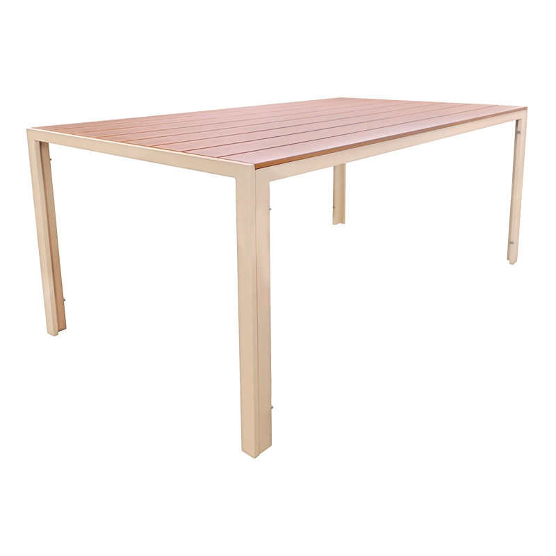 Τραπέζι Nares pakoworld σαμπανί αλουμίνιο plywood σε φυσική απόχρωση 140x80x72.5εκ Τραπέζι Nares pakoworld σαμπανί αλουμίνιο plywood σε φυσική απόχρωση 140x80x72.5εκ