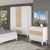 Συρταριέρα Awell pakoworld 3ων συρταριών sonoma-λευκό 90x44x88,5εκ Συρταριέρα Awell pakoworld 3ων συρταριών sonoma-λευκό 90x44x88,5εκ