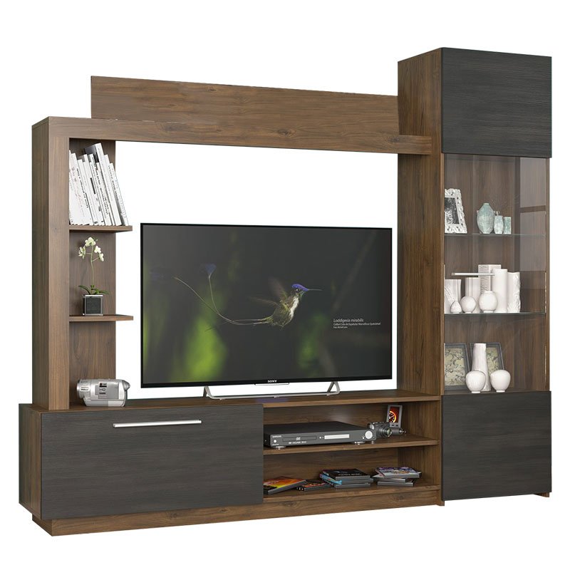 Σύνθετο σαλονιού June pakoworld καρυδί-wenge 204x35x177εκ Σύνθετο σαλονιού June pakoworld καρυδί-wenge 204x35x177εκ