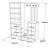 Έπιπλο εισόδου Doorse pakoworld μελαμίνης λευκό-oak 147.5x35x180εκ Έπιπλο εισόδου Doorse pakoworld μελαμίνης λευκό-oak 147.5x35x180εκ