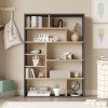Βιβλιοθήκη Decora pakoworld σε φυσική-ανθρακί απόχρωση 90x22x123.6εκ Βιβλιοθήκη Decora pakoworld σε φυσική-ανθρακί απόχρωση 90x22x123.6εκ