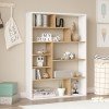 Βιβλιοθήκη Decora pakoworld σε oak-λευκό απόχρωση 90x22x123.6εκ