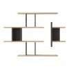 Ραφιέρα τοίχου Ledia pakoworld oak με ανθρακί 110,6x14,5x78εκ