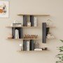 Ραφιέρα τοίχου Ledia pakoworld oak με ανθρακί 110,6x14,5x78εκ