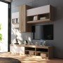 Σύνθετο σαλονιού Torania pakoworld sonoma-λευκό 185x37x145εκ