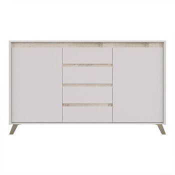 Μπουφές Belka pakoworld κρεμ με oak 155x45x93,7εκ
