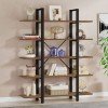 Βιβλιοθήκη Esthon pakoworld καρυδί-μαύρο μέταλλο 120x32x184εκ