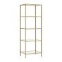 Ραφιέρα μεταλλική με γυάλινη επιφάνεια Letus pakoworld σε χρυσή απόχρωση 40x30x125εκ