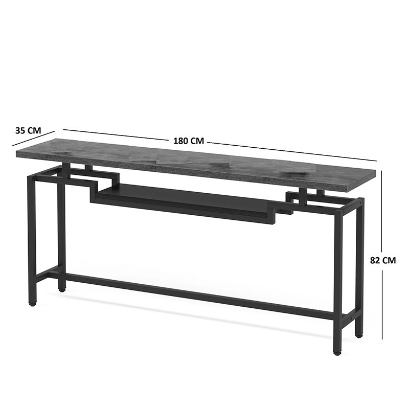 Κονσόλα Onole pakoworld σε καρυδί - μαύρο μέταλλο 170x35x82εκ