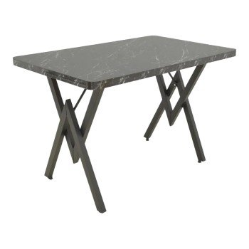 Τραπέζι Vertex pakoworld μαύρο μαρμάρου και μέταλλο 110x70x72εκ