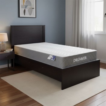 Κρεβάτι με στρώμα Athos-Dreamer pakoworld wenge 90x190εκ