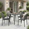 Τραπεζαρία Heven Vista pakoworld σετ 5τεμ μαύρο αλουμίνιο 80x80x72εκ