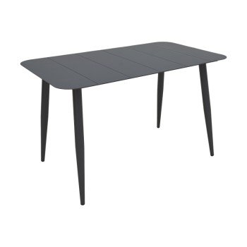Τραπεζαρία Heven Vista pakoworld σετ 7τεμ μαύρο αλουμίνιο 120x70x72εκ