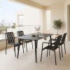 Τραπεζαρία Heven Vista pakoworld σετ 5τεμ μαύρο αλουμίνιο 150x80x72εκ
