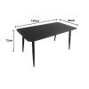 Τραπεζαρία Heven Vista pakoworld σετ 5τεμ μαύρο αλουμίνιο 150x80x72εκ