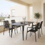 Τραπεζαρία Heven Vista pakoworld σετ 5τεμ μαύρο αλουμίνιο 150x80x72εκ