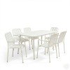 Τραπεζαρία Heven Vista pakoworld σετ 7τεμ λευκό αλουμίνιο 150x80x72εκ