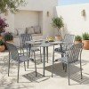 Τραπεζαρία Heven Vista pakoworld σετ 5τεμ ανθρακί αλουμίνιο 80x80x72εκ