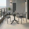 Τραπεζαρία Groovy Zoi pakoworld σετ 3τεμ ανθρακί PP 60x60x76εκ