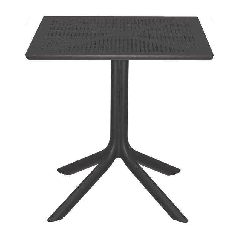Τραπεζαρία Groovy Zoi pakoworld σετ 3τεμ ανθρακί PP 60x60x76εκ