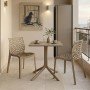 Τραπεζαρία Groovy Hush pakoworld σετ 3τεμ cappuccino PP 60x60x76εκ