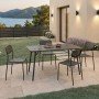Τραπεζαρία Moraja Deraby Ι pakoworld σετ 5τεμ μαύρο μέταλλο 140x80x72εκ