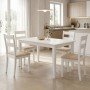 Τραπεζαρία Dallan Mabor pakoworld 5τεμ λευκό rubberwood 120-150x80x73,8εκ