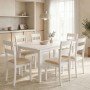 Τραπεζαρία Dallan Mabor pakoworld 7τεμ λευκό rubberwood 120-150x80x73,8εκ