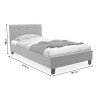 Κρεβάτι με στρώμα Mago-Perfecto pakoworld ύφασμα ανθρακί 100x200εκ
