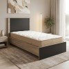Κρεβάτι με στρώμα Athos Sleepy pakoworld sonoma ανθρακί 90x190εκ