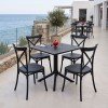 Τραπεζαρία Crossie Groovy pakoworld σετ 5τεμ ανθρακί PP 80x80x74εκ Τραπεζαρία Crossie Groovy pakoworld σετ 5τεμ ανθρακί PP 80x80x74εκ