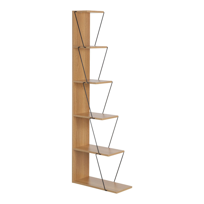 Βιβλιοθήκη mini Tars pakoworld sonoma-μαύρο 50x22x150εκ Βιβλιοθήκη mini Tars pakoworld sonoma-μαύρο 50x22x150εκ