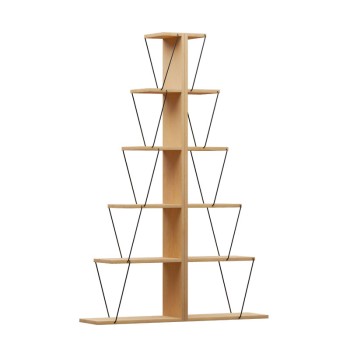 Βιβλιοθήκη mini Tars pakoworld sonoma-μαύρο 100x22x150εκ